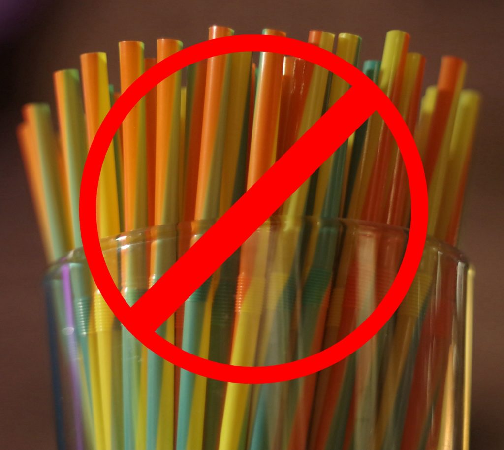 Straws with a Banned Symbol over them